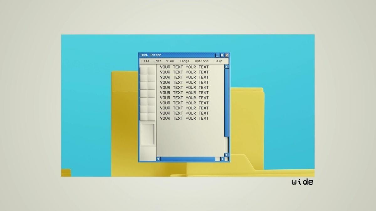 PR模板：复古美学WIN95旧计算机存档窗口展示模板动画（13328）
