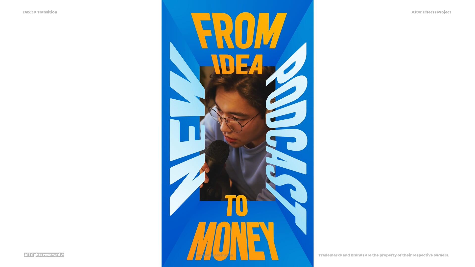 AE模板：创意优雅3D立体遮罩文字标题无缝转场过渡（13215）