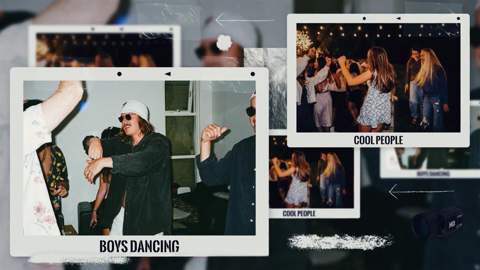 AE模板：复古宝丽来风格婚礼聚会镜头照片定格展示（13889）