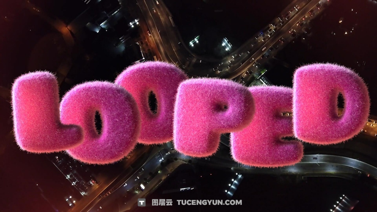 20款超现实主义趣味毛绒摇粒绒3D粉红色毛茸茸数字符号alpha透明通道视频素材（13265）