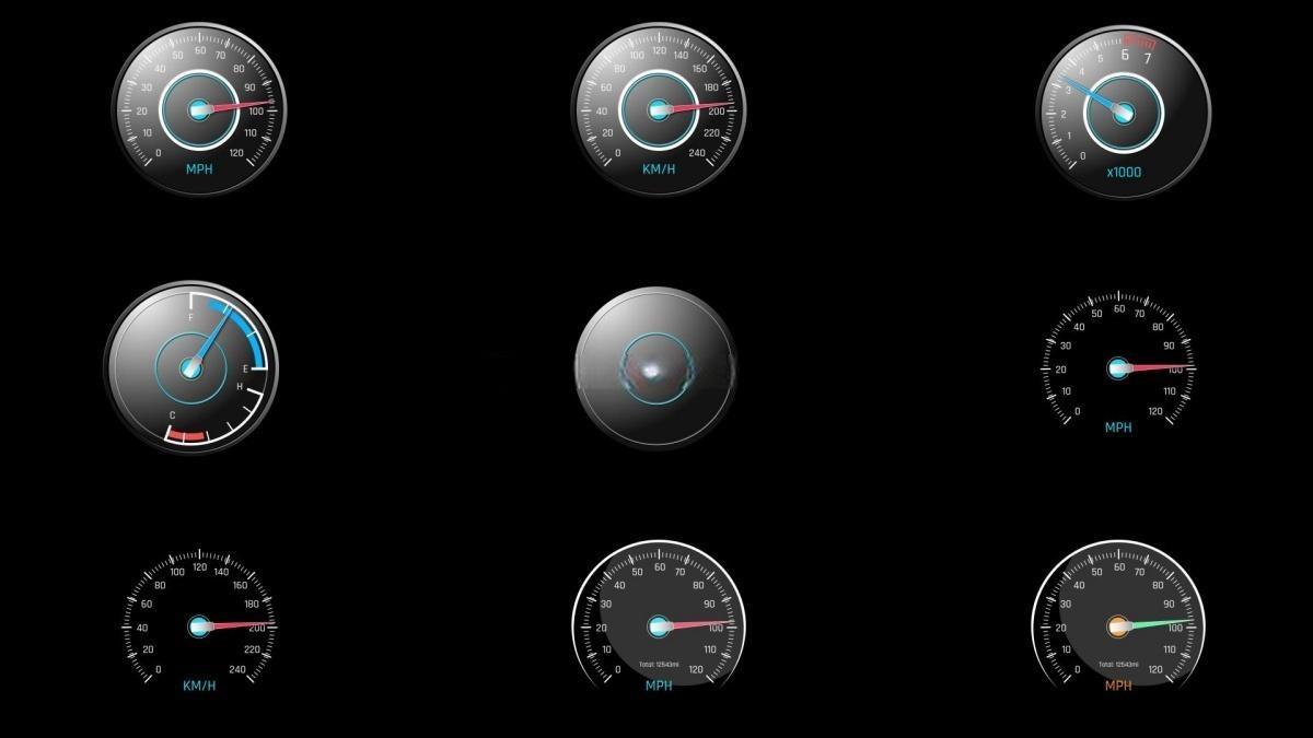AE模板+PR预设：350组汽车科技感HUD抬头显示UI元素动画（13229）