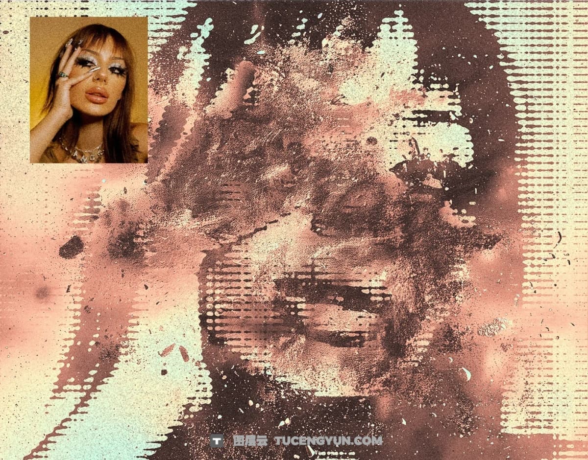 20种复古半色调半调颗粒噪点打印印刷PSD特效样机 Züli – Halftone Image Effects Pack（13400）