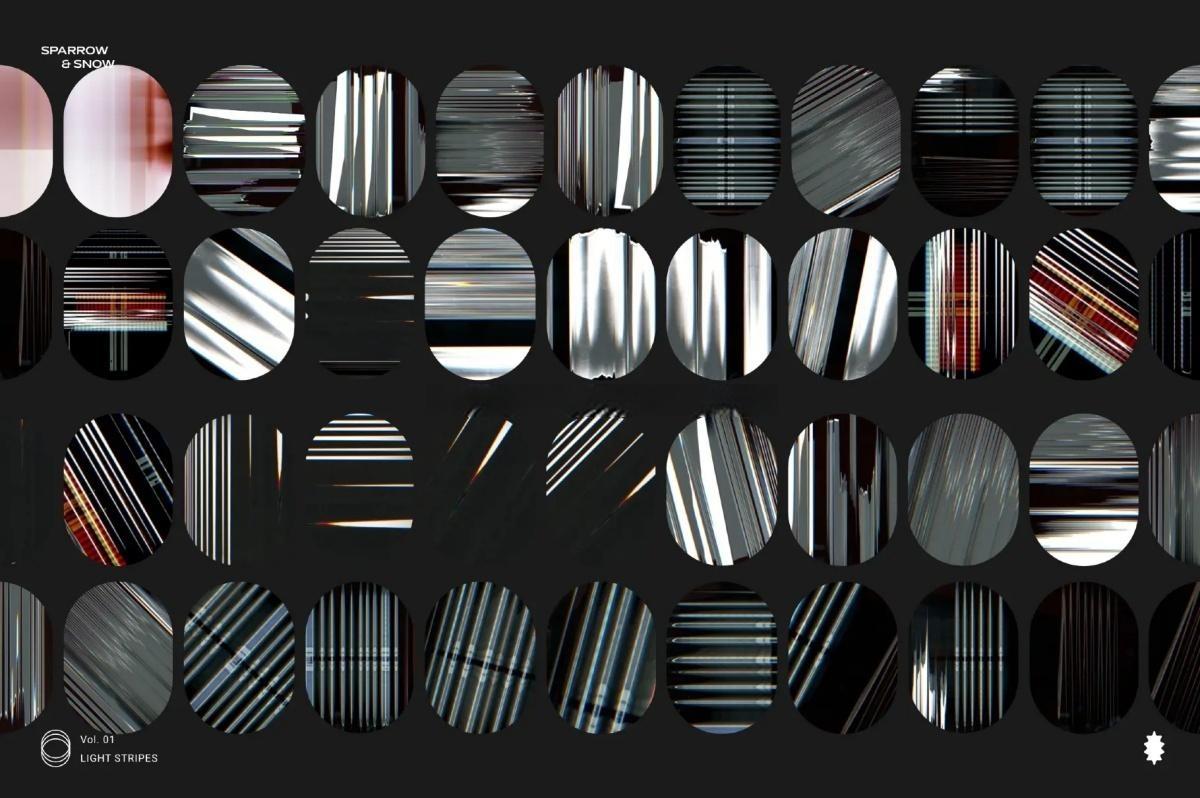 65种高分辨率线性霓虹浅色渐变条纹叠加背景纹理 Light Stripes Hi-Res Overlays & Textures（13610）