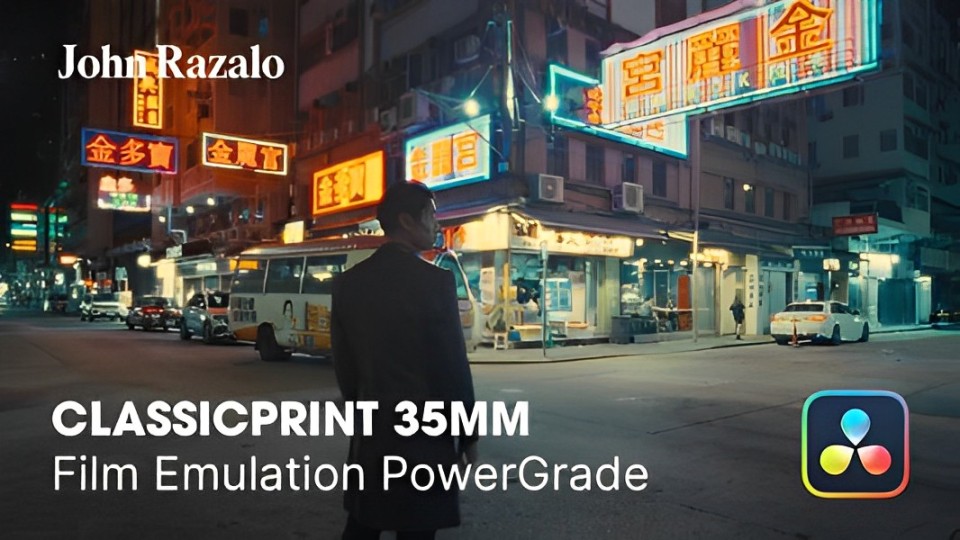 ClassicPrint 35mm Film Emulation PowerGrade V5 港风美学经典35mm胶片模拟电影视觉效果色彩分级达芬奇调色节点+LUT调色预设（10604）