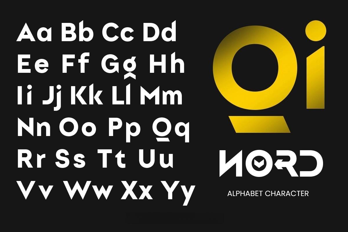 英文字体：极简科技赛博重型粗体海报标题排版设计品牌无衬线字体 Nord-Modern Branding Logo Font（13255）