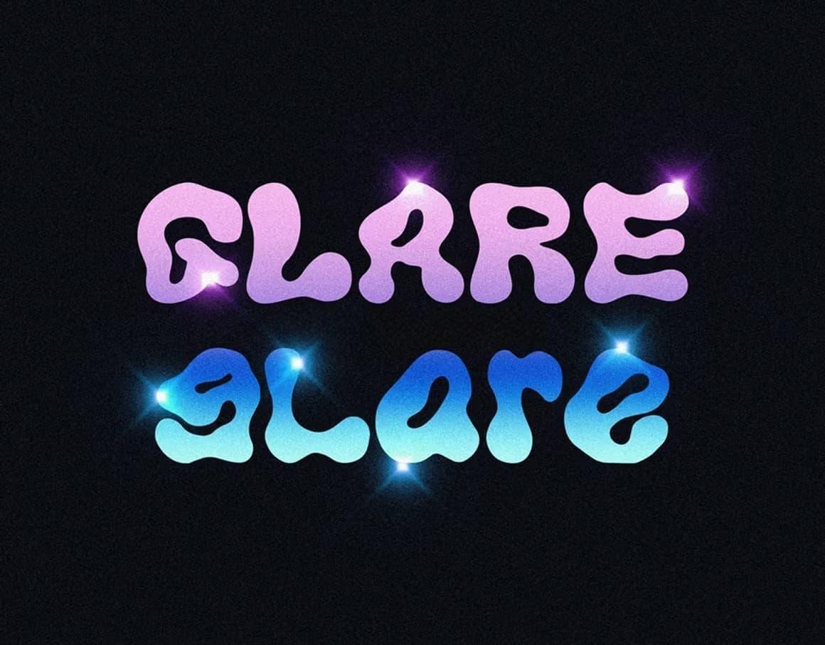 英文字体：复古Y2K千禧年美学酸性气泡极光流体文字专辑封面海报设计字体包 Font Aurora Lights（13131）