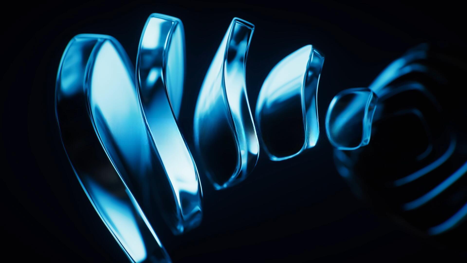 31个抽象艺术霓虹渐变几何3D水晶玻璃发光波浪缎面动态背景视频素材（13554）