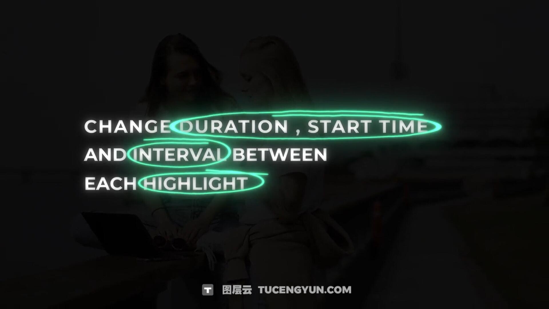 达芬奇预设：创意文本高亮发光画圈划线标注突出显示动画预设 Text Highlight Generator（13395）