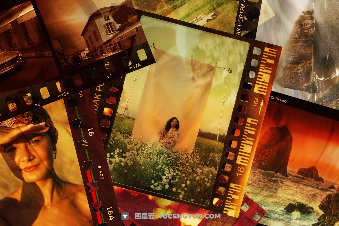 50个复古宝丽来柯达/富士电影框架胶片边框电影帧框架叠加层PSD海报模板样机 Pixflow – Kodak and Fuji Film Frames V.2（13368）