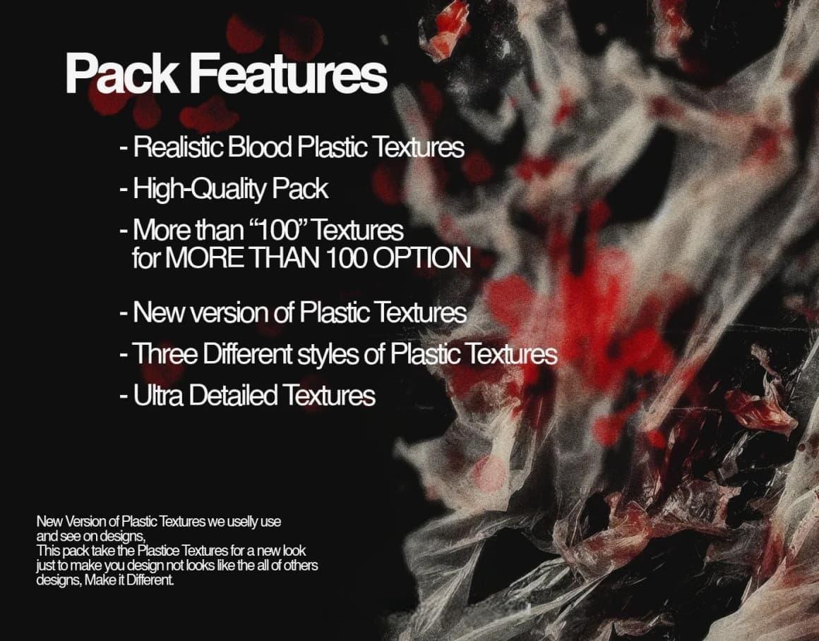 100个逼真撕裂染血塑料袋血液塑料薄膜保鲜膜万圣节恐怖背景肌理纹理图片设计套装 Züli – +100 BLOOD Plastic Textures Pack（13507）
