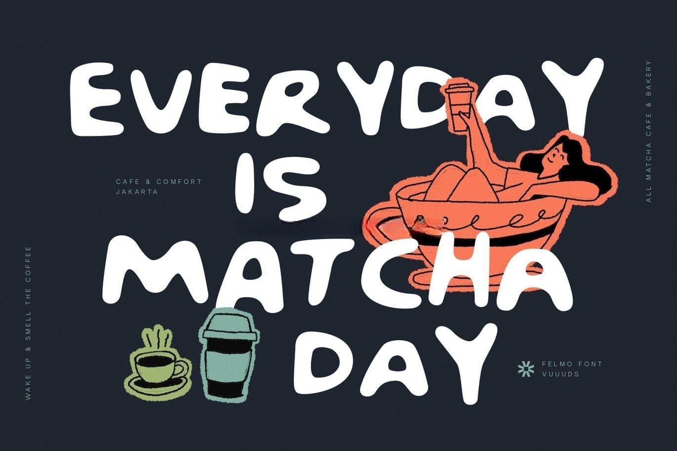 英文字体：复古俏皮厚实时髦磨损粗体logo标题无衬线封面海报设计装饰字体 felmo（13143）