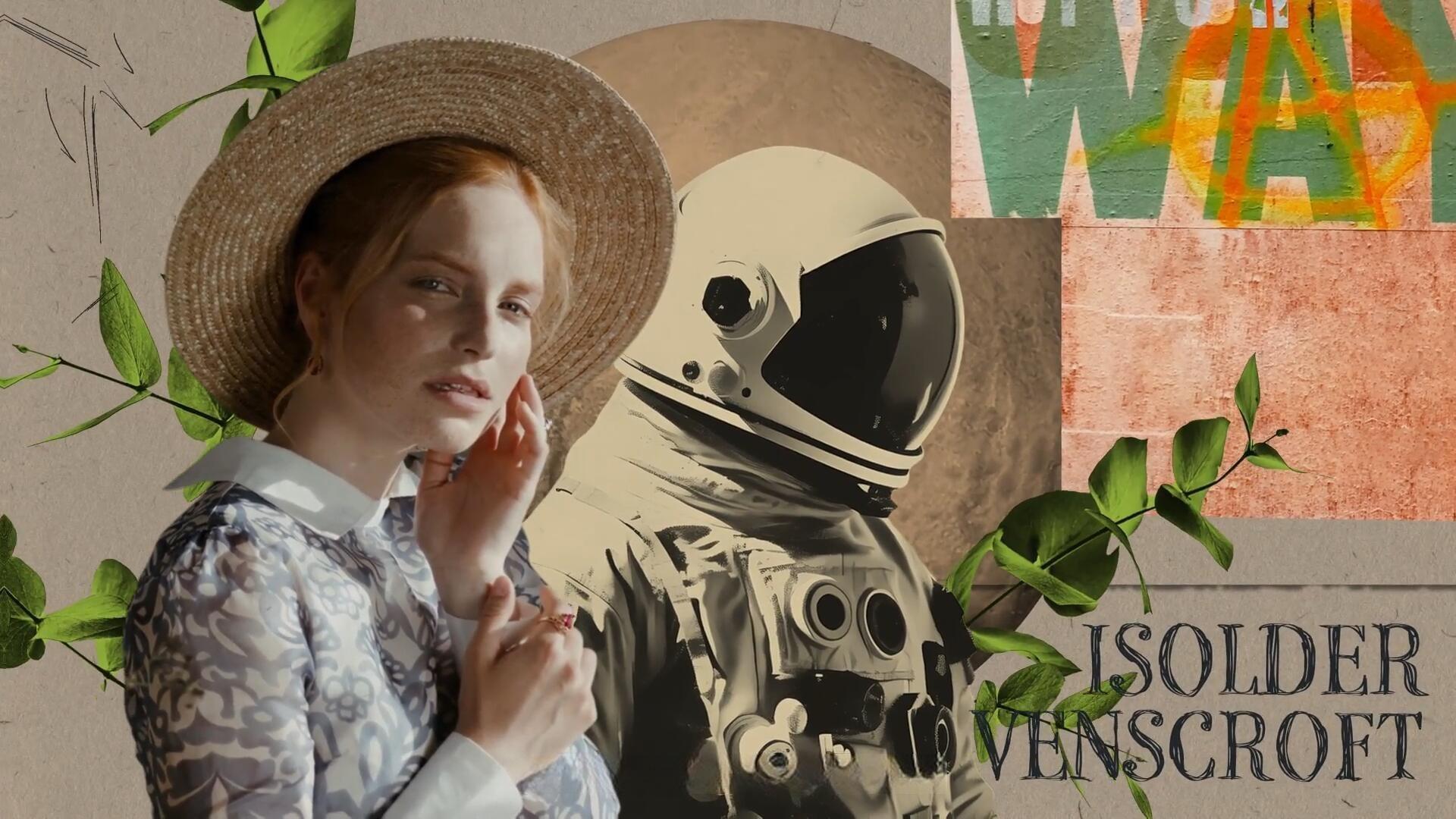 AE/PR模板：复古拼贴艺术风格人物冻结帧照片剪纸4K动画模板（13477）