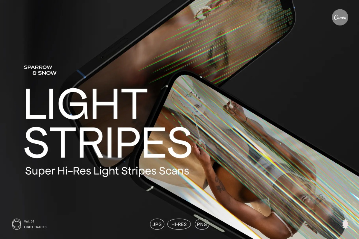 65种高分辨率线性霓虹浅色渐变条纹叠加背景纹理 Light Stripes Hi-Res Overlays & Textures（13610）