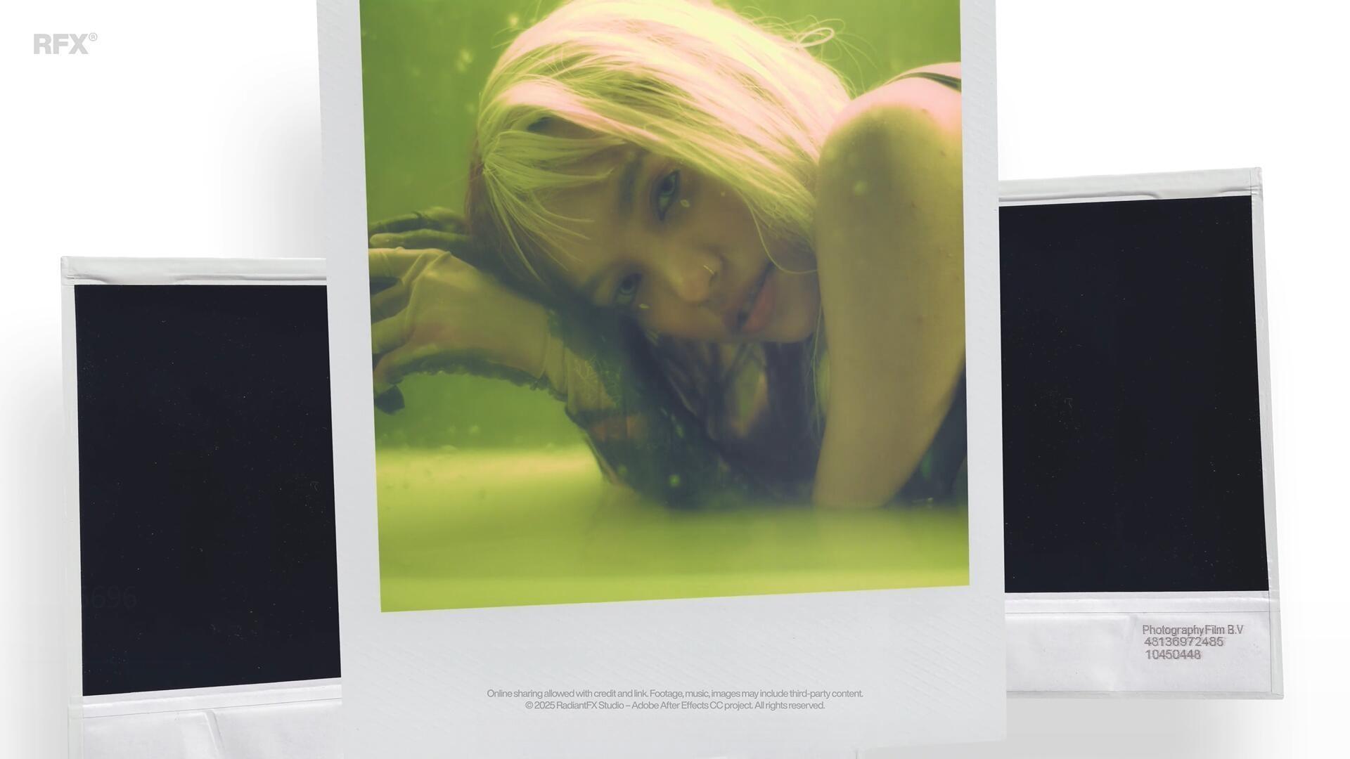 AE模板：复古文艺清新宝丽来边框3D环绕式照片展示（13704）