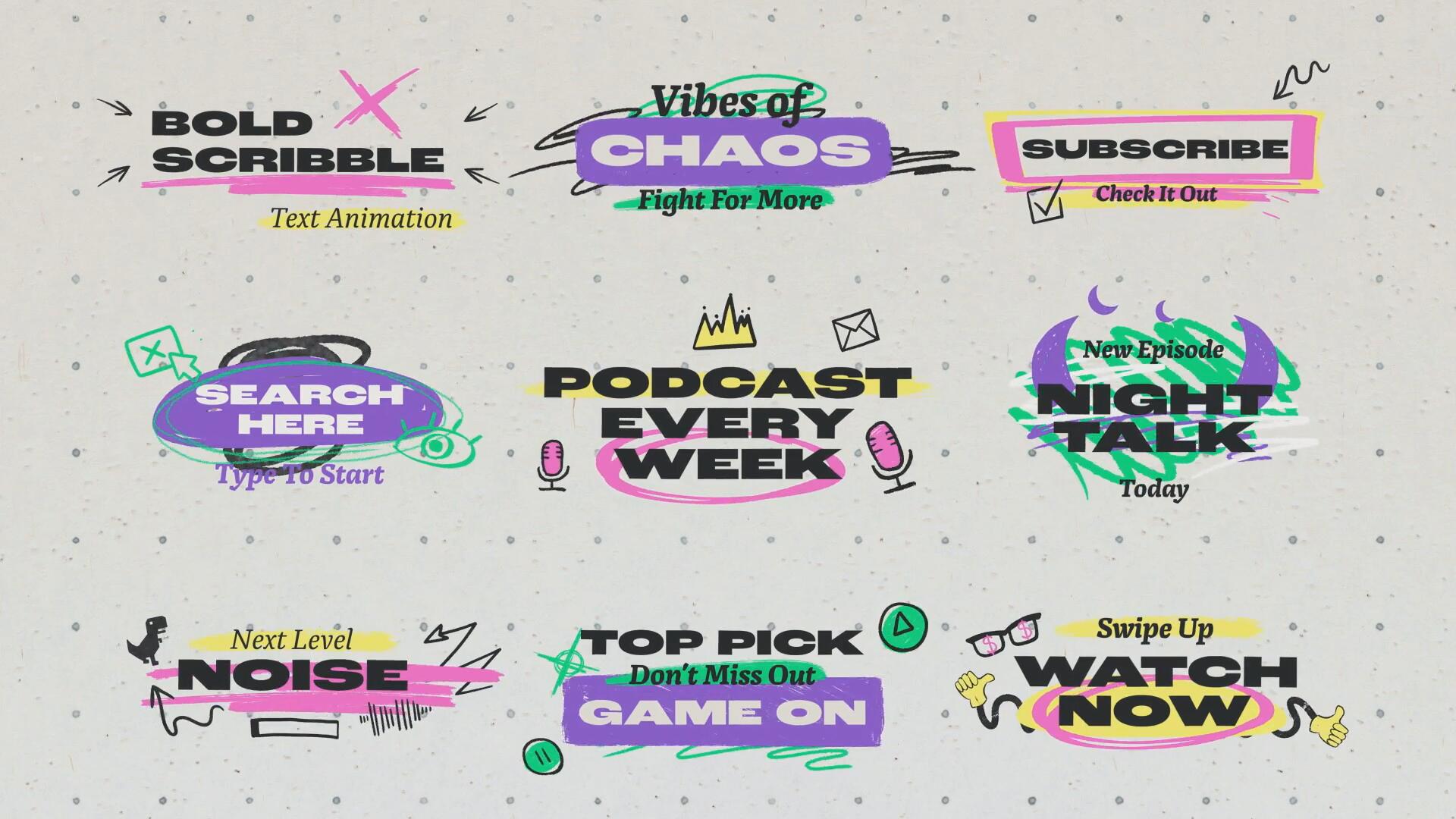 AE模板:大胆邋遢潦草手绘线条涂鸦艺术粗体文字标题动画模板(13685) AE模板:大胆邋遢潦草手绘线条涂鸦艺术粗体文字标题动画模板(13685)