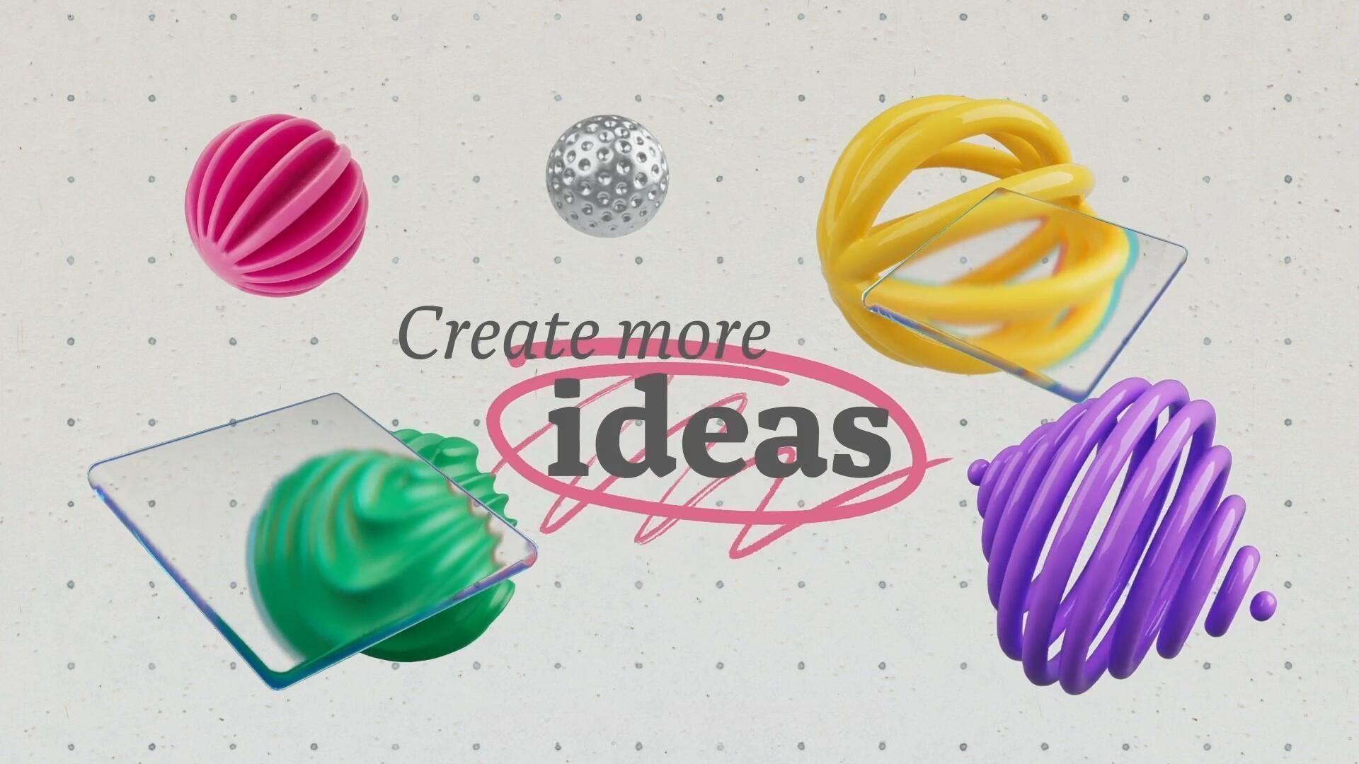 AE模板：趣味涂鸦艺术3D几何形状粗体文字标题排版动画（13580）