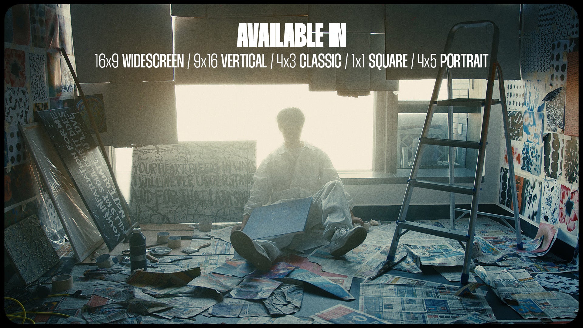 92个复古电影美学胶片帧镜头方形圆角边框遮罩颗粒黑/白PNG视频叠加层 Classic Film Frames（9037）