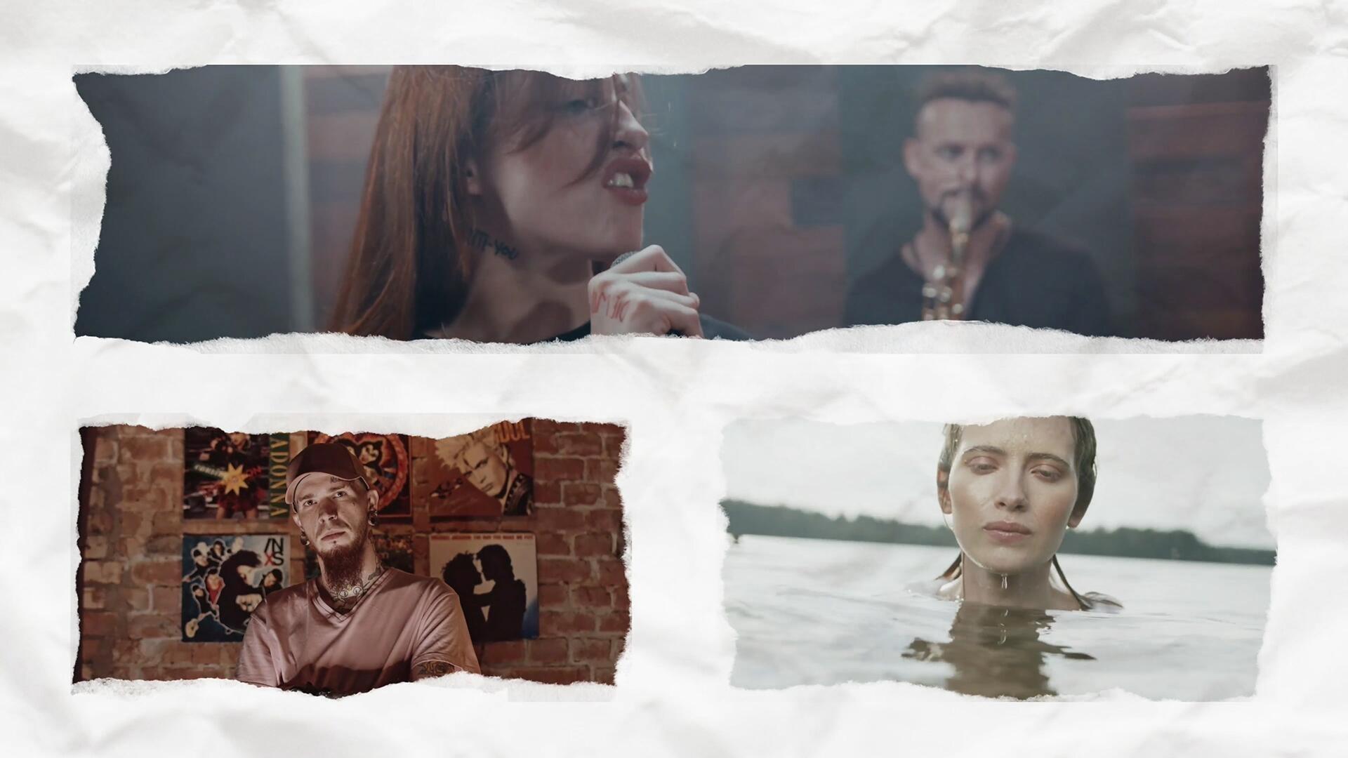 PR模板：创意纸质风格多画面网格分屏动态组合照片视频展示效果（13216）