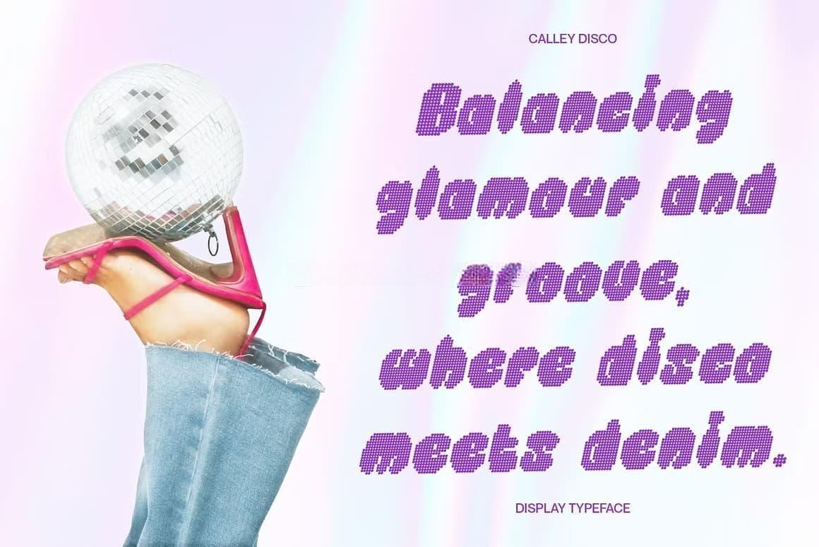 英文字体：复古Y2K像素艺术趣味时髦俏皮海报插画设计字体 Calley Disco（13299）