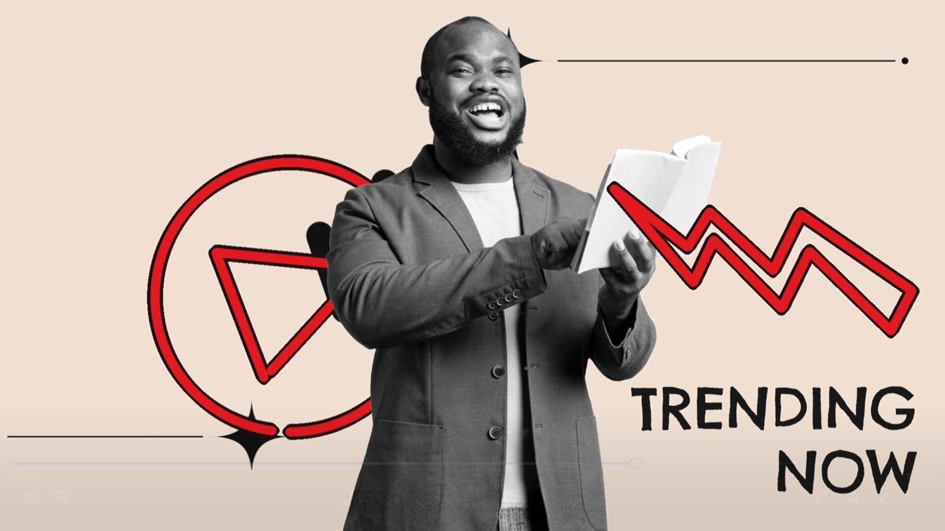 PR模板：趣味手绘单口喜剧相声脱口秀播客开场片头（13298）