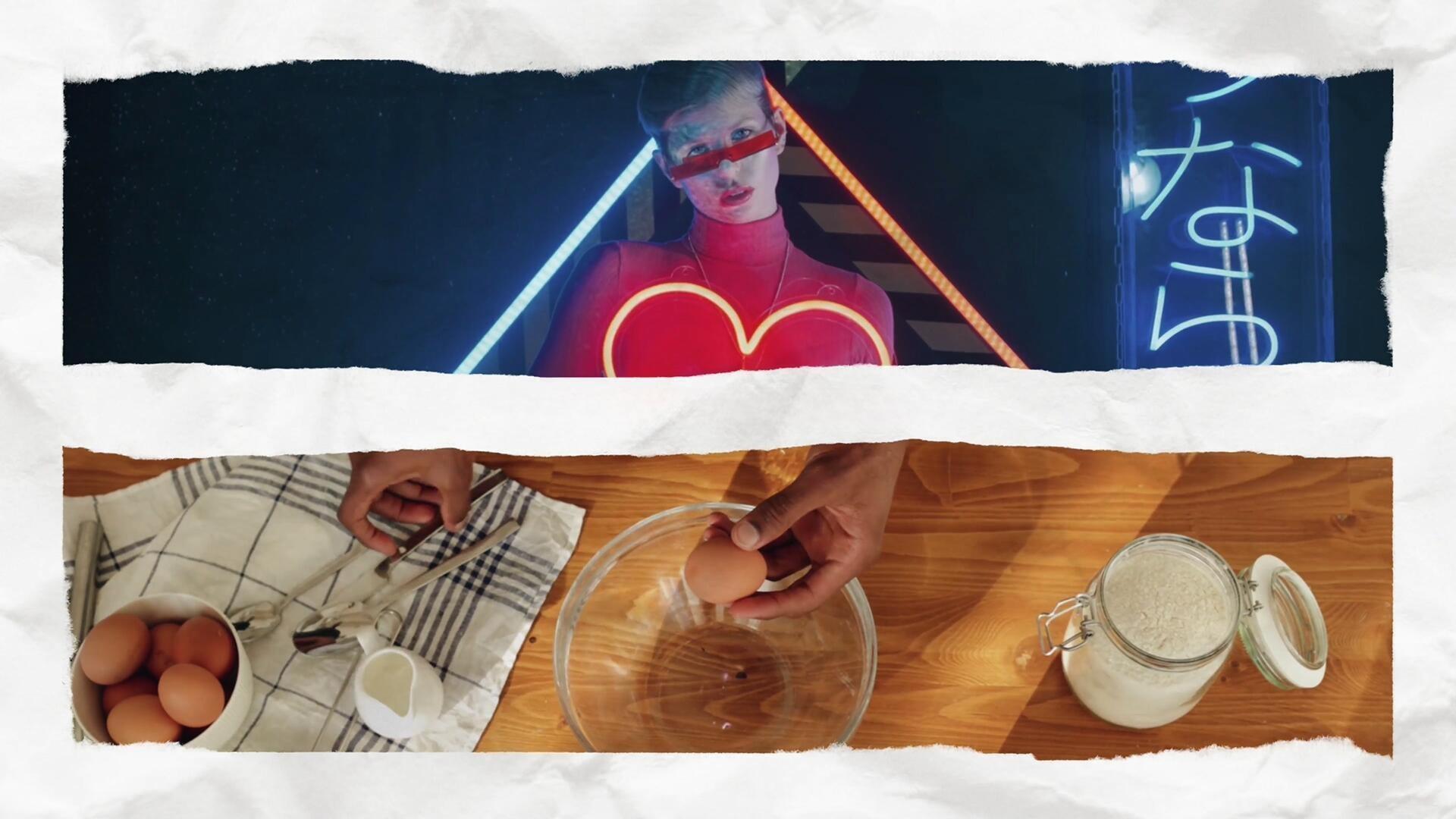 PR模板：创意纸质风格多画面网格分屏动态组合照片视频展示效果（13216）