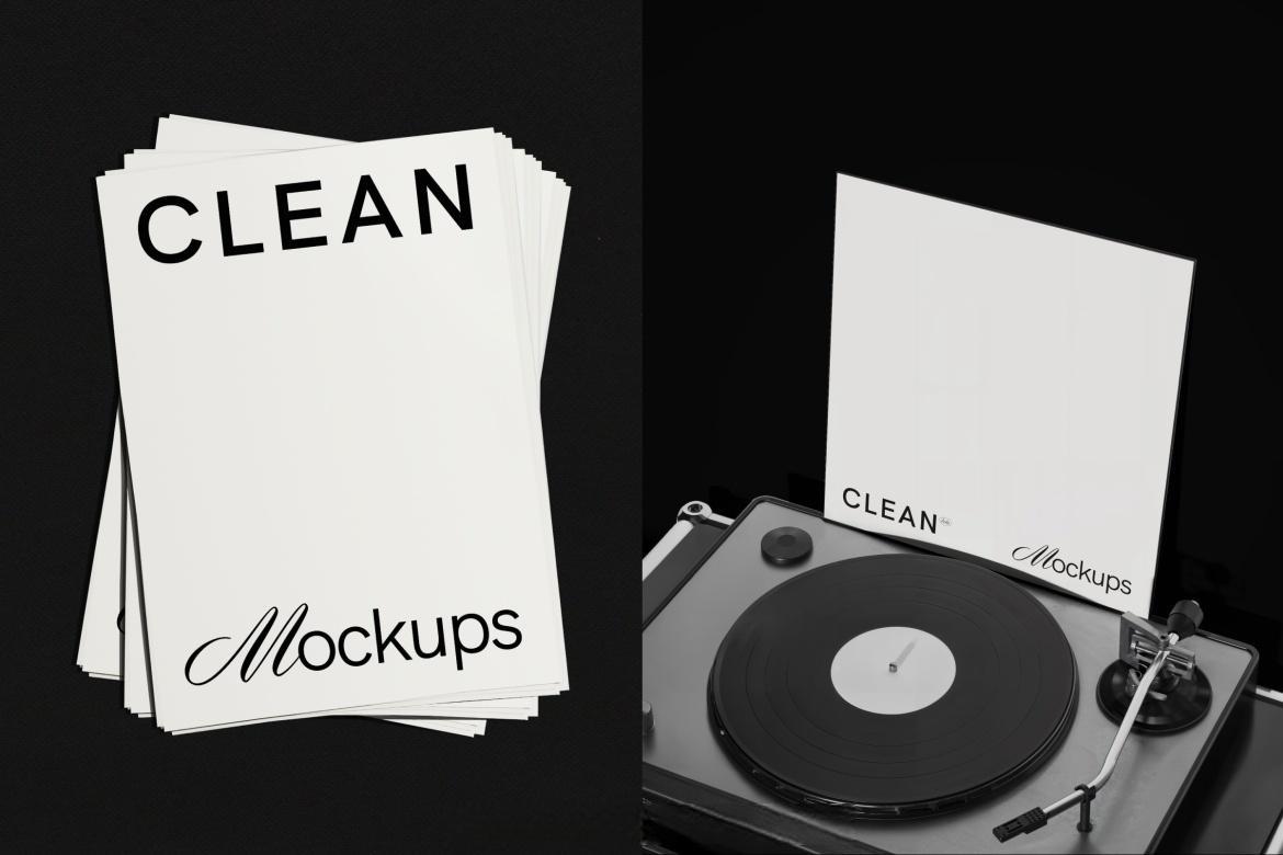 19个暗黑优雅现代T恤名片海报帆布袋广告牌手机电脑酒瓶纸杯品牌VI设计展示PSD样机组合 BLACK PACK（13292）