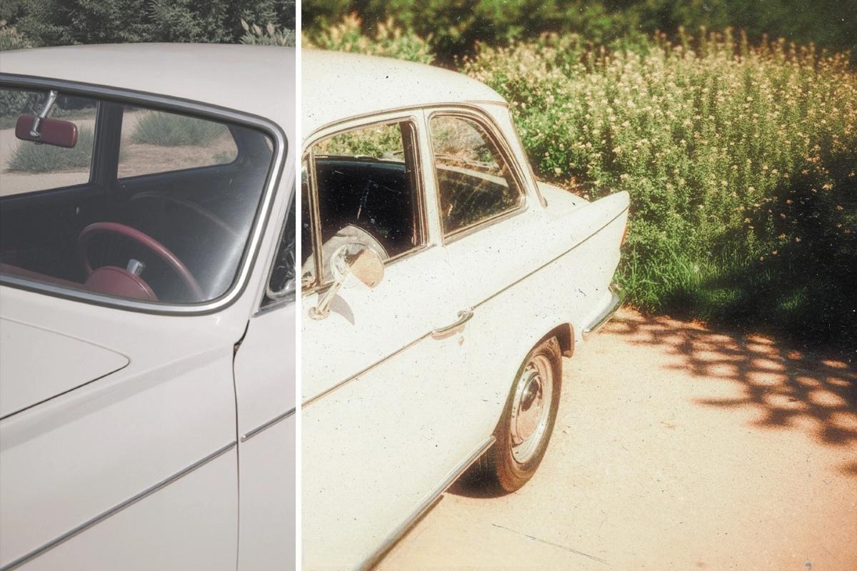 复古怀旧温暖阳光发光梦幻模糊胶片颗粒灰尘噪点滤镜叠加PSD特效样机 Sunshine Glow Photo Effect（）