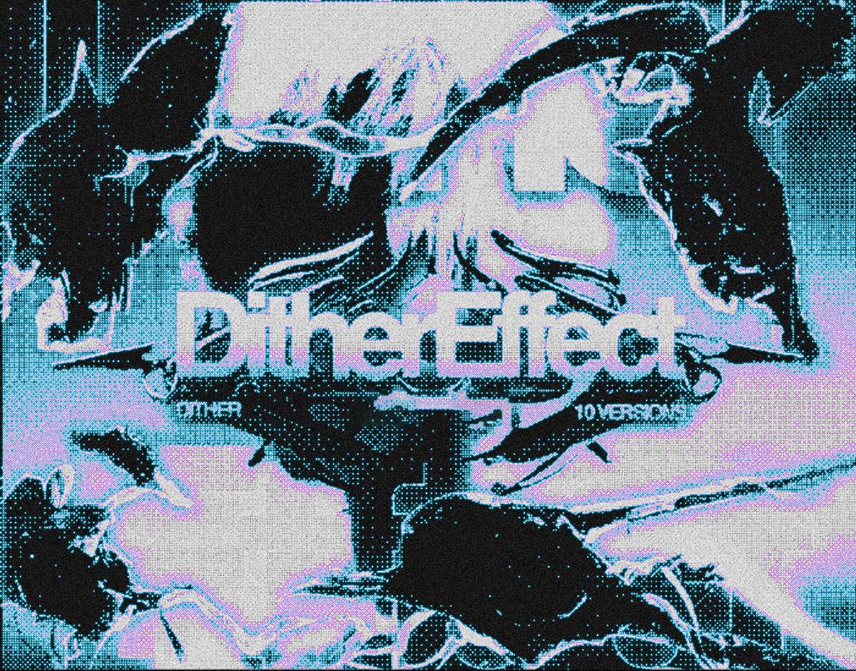 复古专业像素颗粒位图半调抖动故障扭曲效果PS动作+PAT图案纹理+GRD渐变预设 Züli – Dither Effects Pack（13394）