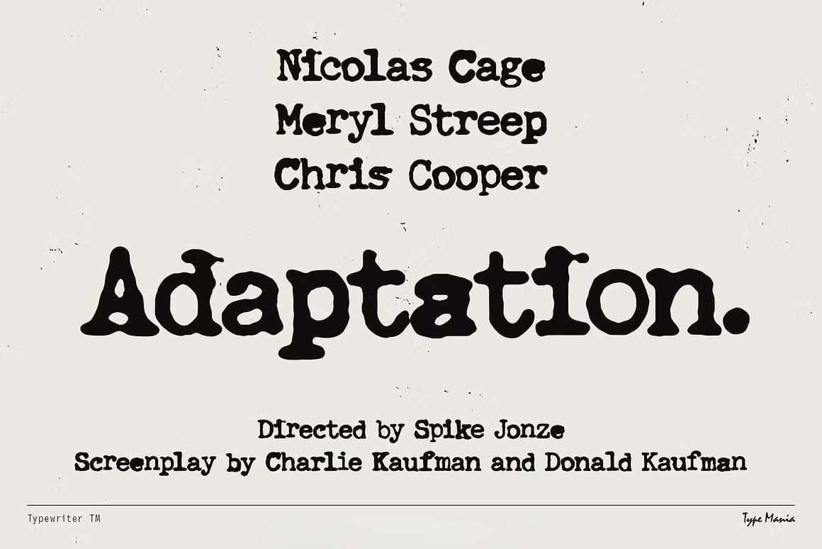 英文字体：复古仿旧斑驳墨迹渗透手写打字机效果封面海报设计字体 Typewriter TM – Distressed Typer（13578）