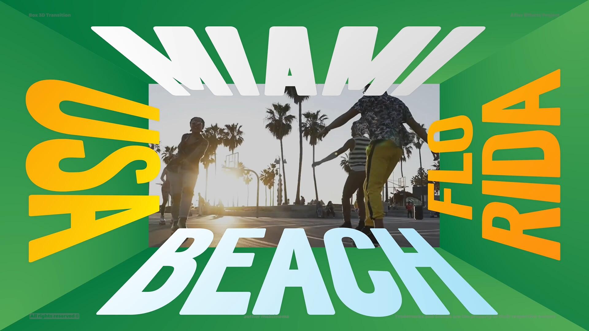 AE模板：创意优雅3D立体遮罩文字标题无缝转场过渡（13215）