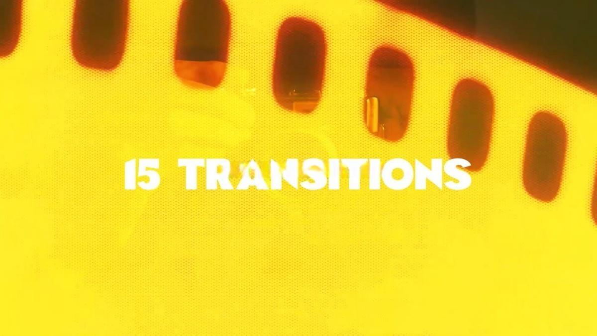 达芬奇模板：15个复古老式电影美学胶卷燃烧边框遮罩闪白损坏4K转场效果模板+音效（13164）