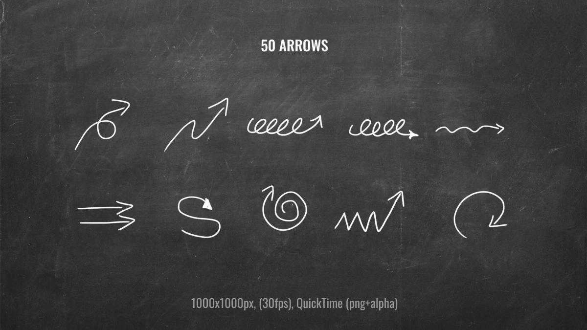 632个真实趣味粉笔手绘星星心形泡泡箭头圆圈标记单词字母符号表情动画透明通道视频素材包（13044）
