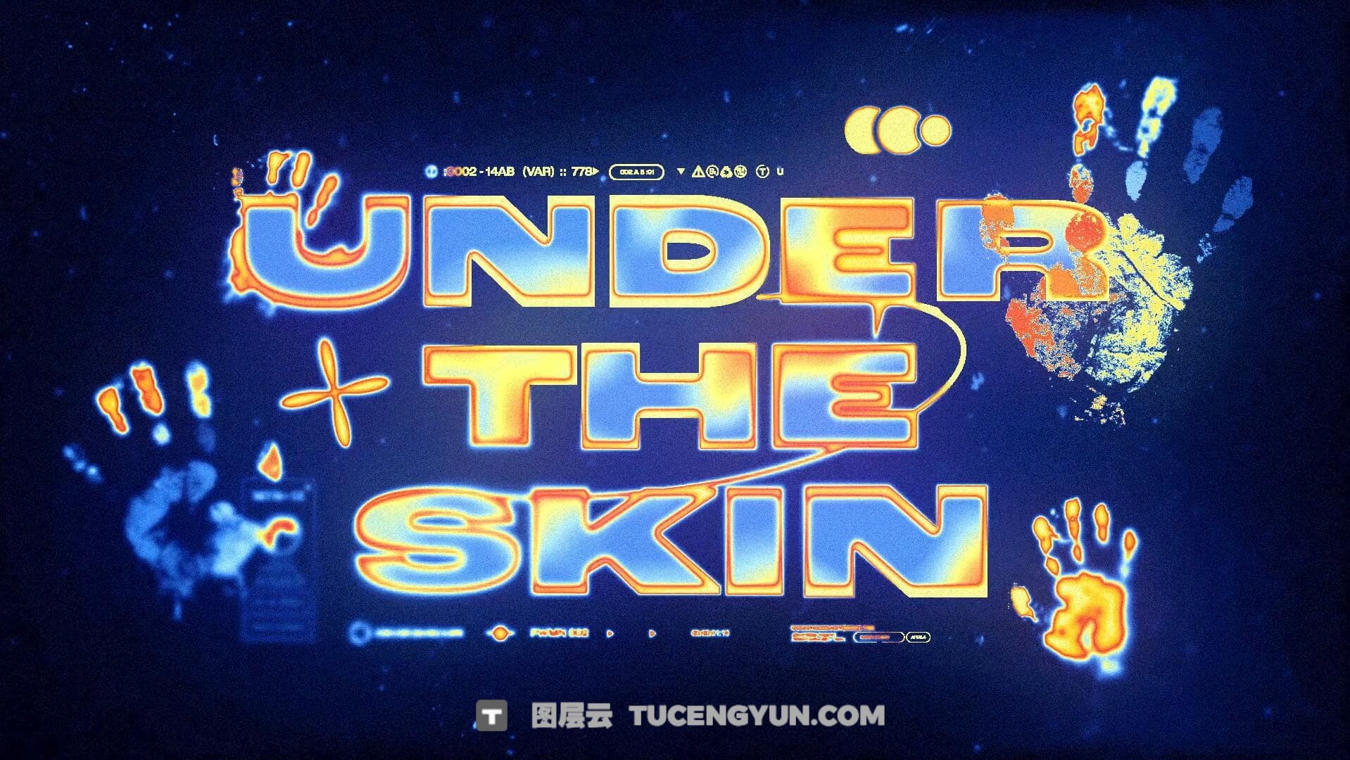 AE模板：复古迷幻渐变热成像扫描故障文字标题排版动画（13435）