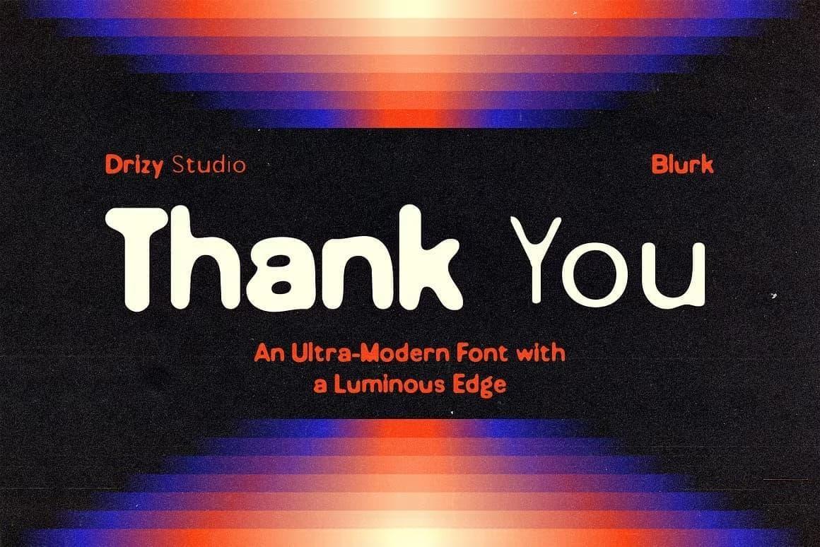 英文字体：创意超现代热熔几何品牌海报封面设计字体 Blurk – Ultra Modern Font（13331）