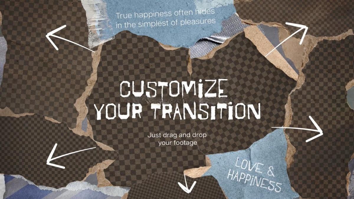 AE/PR模板：创意蒙太奇美学拼贴艺术剪贴簿垃圾摇滚无缝转场过渡（13160）