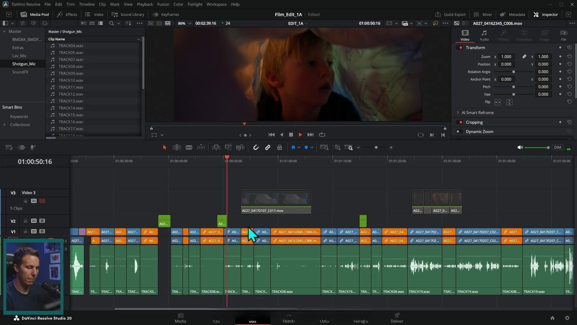 大师课程：Casey Faris达芬奇短片剪辑、色彩、视觉特效和声音设计视频课程+项目文件 中文字幕 Casey Faris Make A Film in DaVinci Resolve（13514）