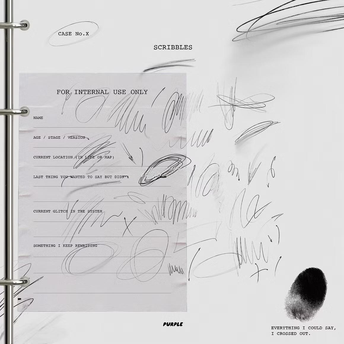 超现实极简主义怪异时尚美学拼贴艺术表格字母数据卡涂鸦胶带电线个人物品PNG免扣图片设计元素套装 CASE No.X: Collage Pack（13126）