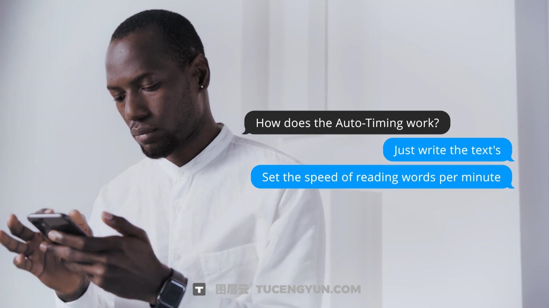 达芬奇预设：极简风格短信微信文本对话聊天弹窗动画效果（13672）