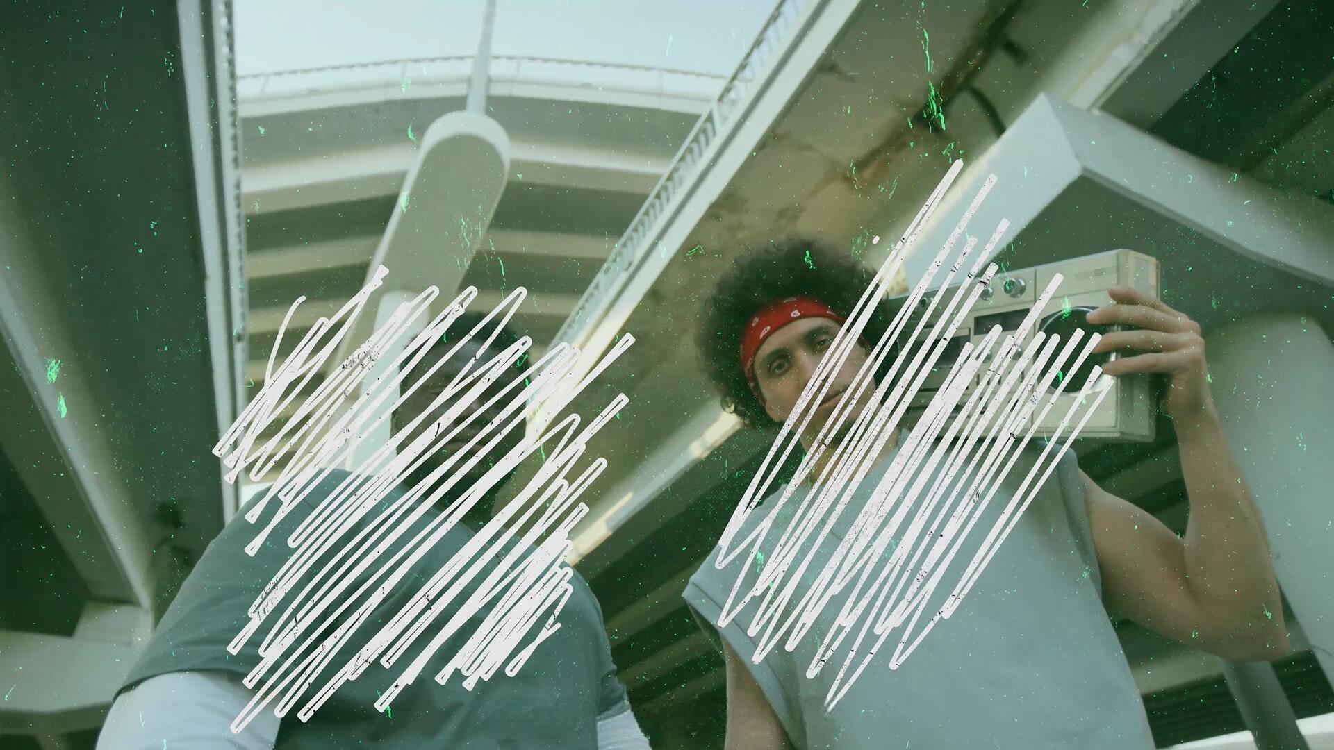 AE/PR/达芬奇模板：20个潦草蹩脚凌乱手绘艺术线条标记叠加元素动画（13652）