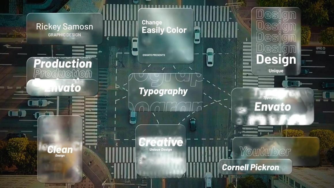 AE/PR模板：极简苹果液态玻璃美学文字标题字幕动画（13541）