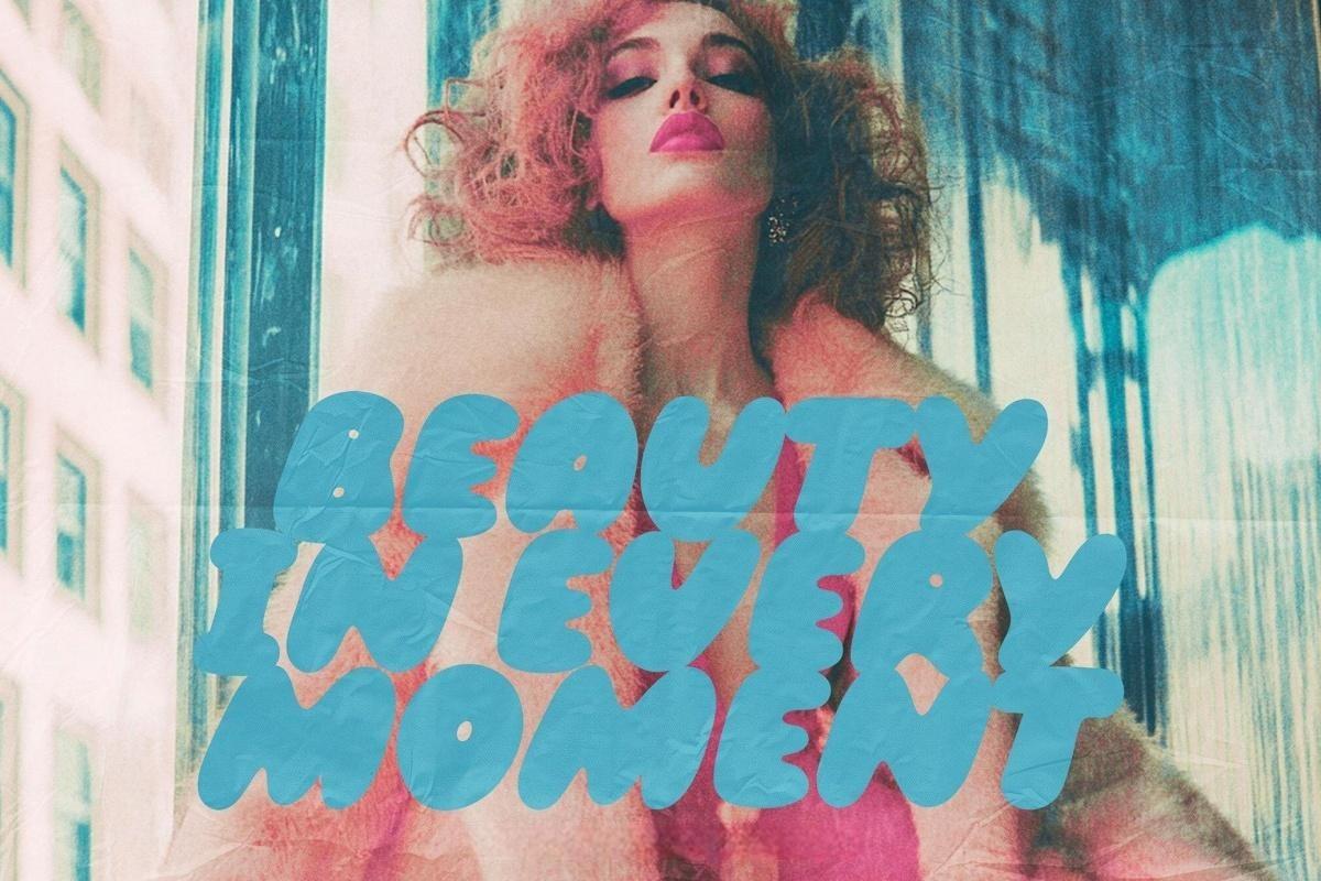 英文字体：大胆千禧Y2K趣味手写涂鸦气泡轮廓圆润标题封面海报排版设计装饰字体 Fluffy Morning | Bubble Font DUO（）