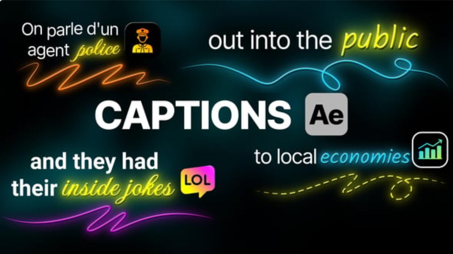 AE模板：热门病毒式渐变发光划线效果字幕文字标题动画（13606）