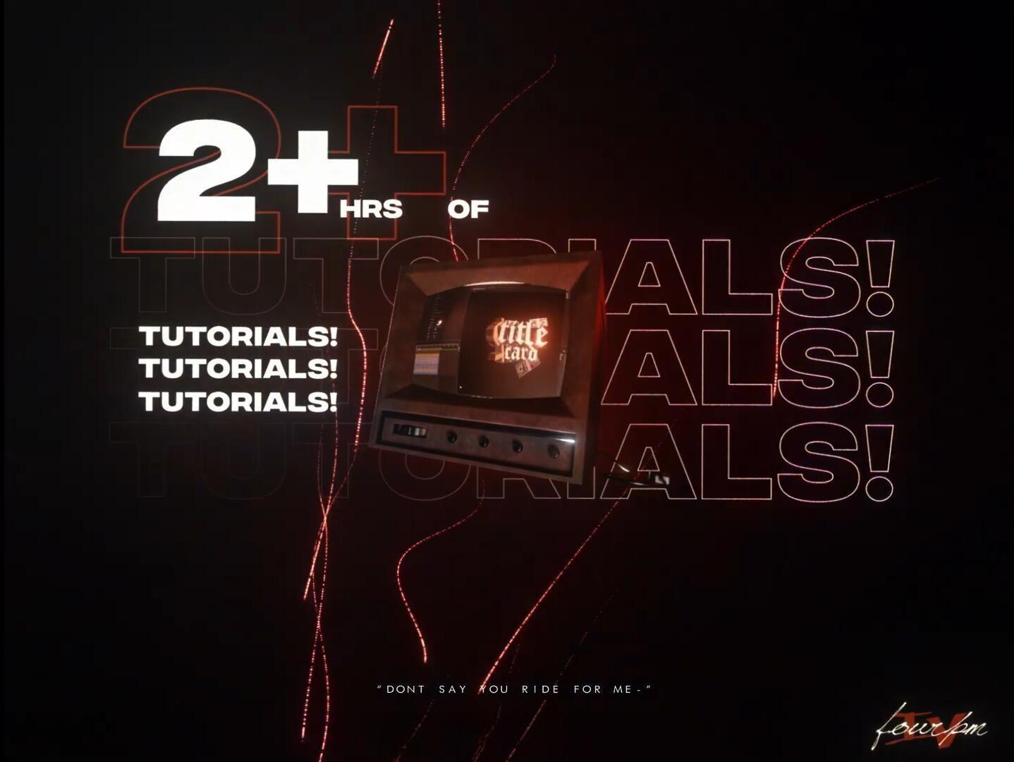 嘻哈朋克风格酸性金属镀铬音乐MV短片剪辑3D字母标题动画AE+Blender项目文件 4pm’s Title Card Pack（13052）