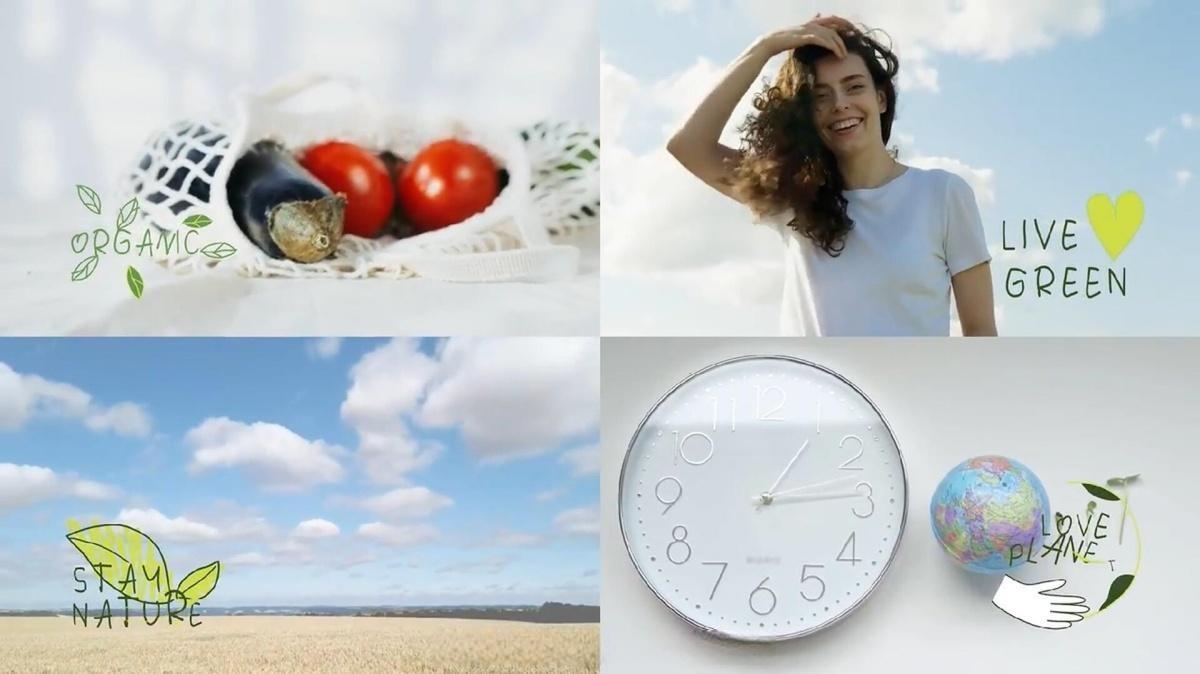 FCPX插件：创意清新氛围健康生态食品广告短片剪辑手绘文字标题动画（13243）