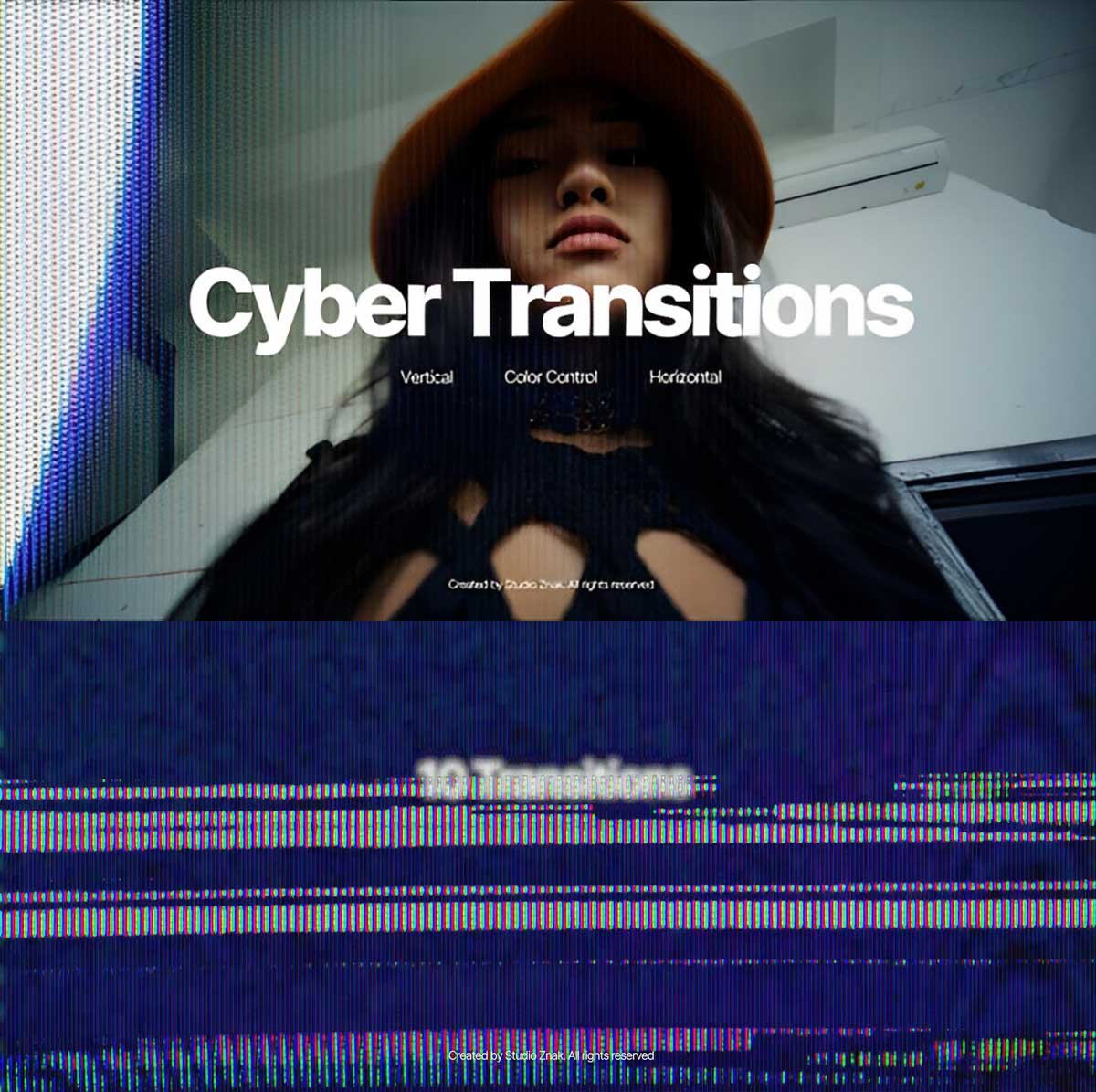 AE/PR模板：20个真实CRT故障模拟信号烧损坏伤无缝转场过渡（12404）