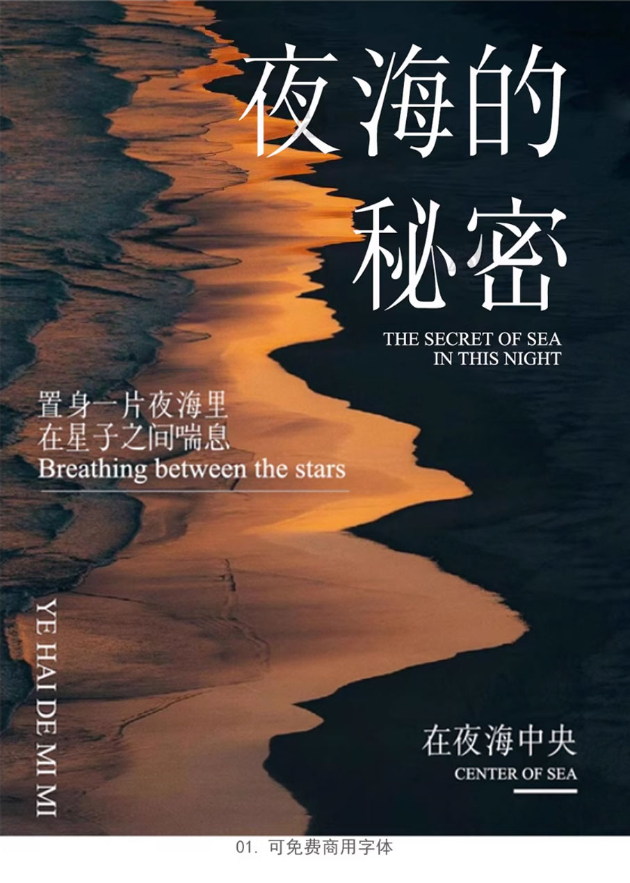 24个中式古风文艺宋体字体书籍展览海报排版视频剪辑中文字体 附带配套英文字体（13159）