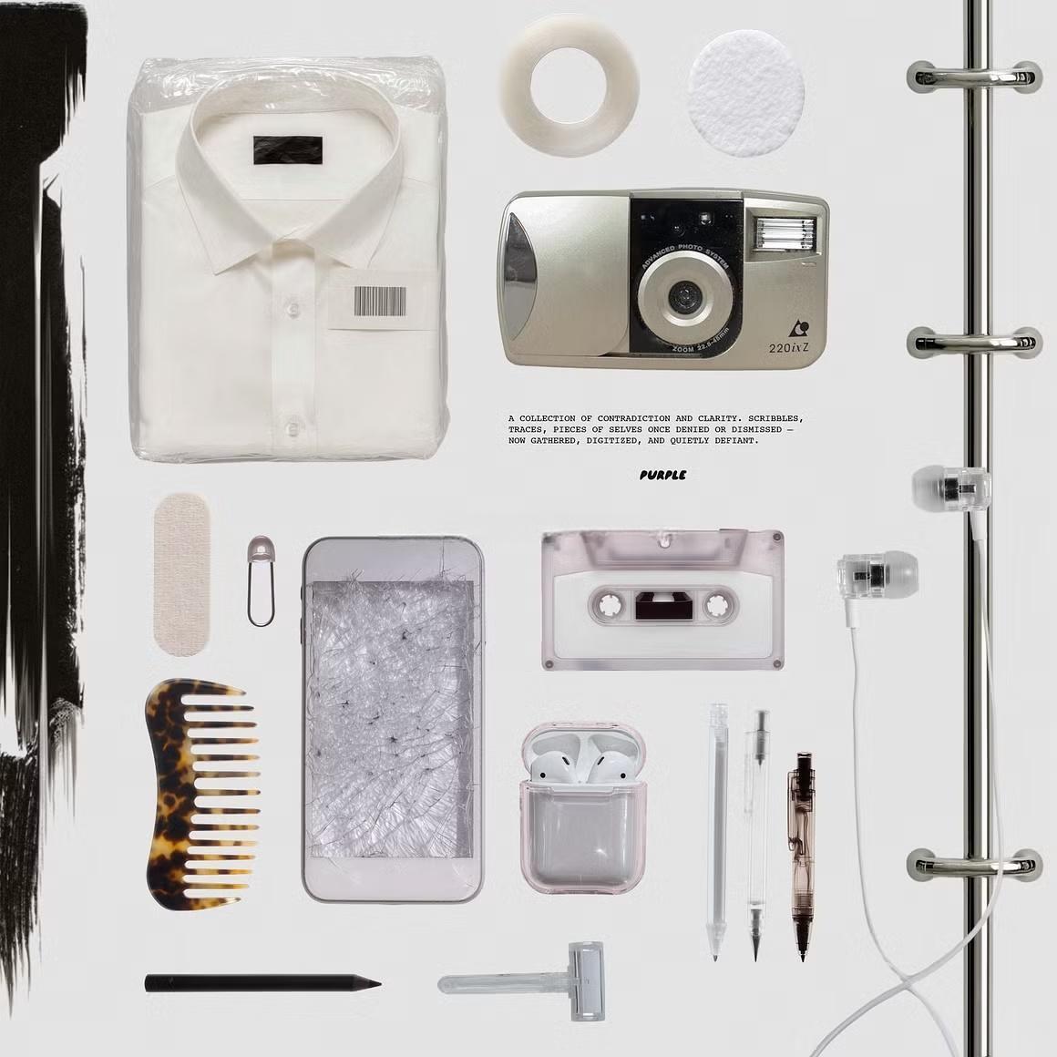 超现实极简主义怪异时尚美学拼贴艺术表格字母数据卡涂鸦胶带电线个人物品PNG免扣图片设计元素套装 CASE No.X: Collage Pack（13126）