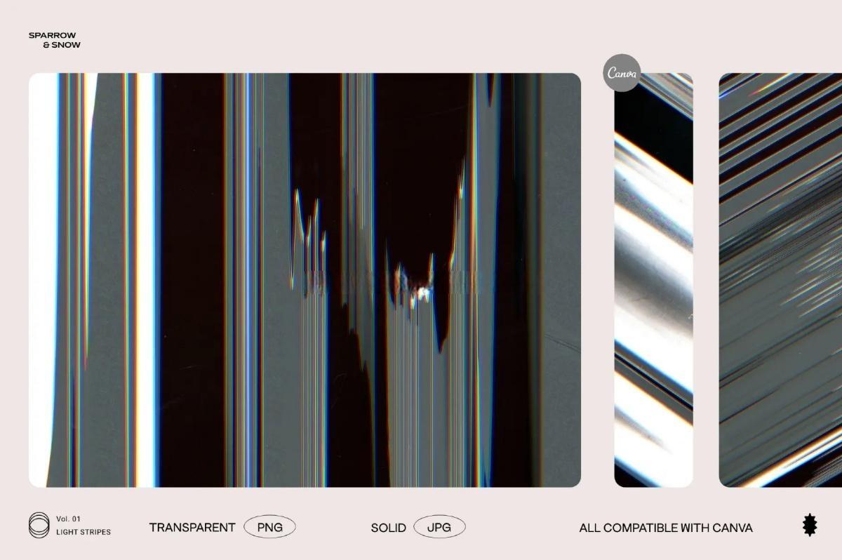 65种高分辨率线性霓虹浅色渐变条纹叠加背景纹理 Light Stripes Hi-Res Overlays & Textures（13610）