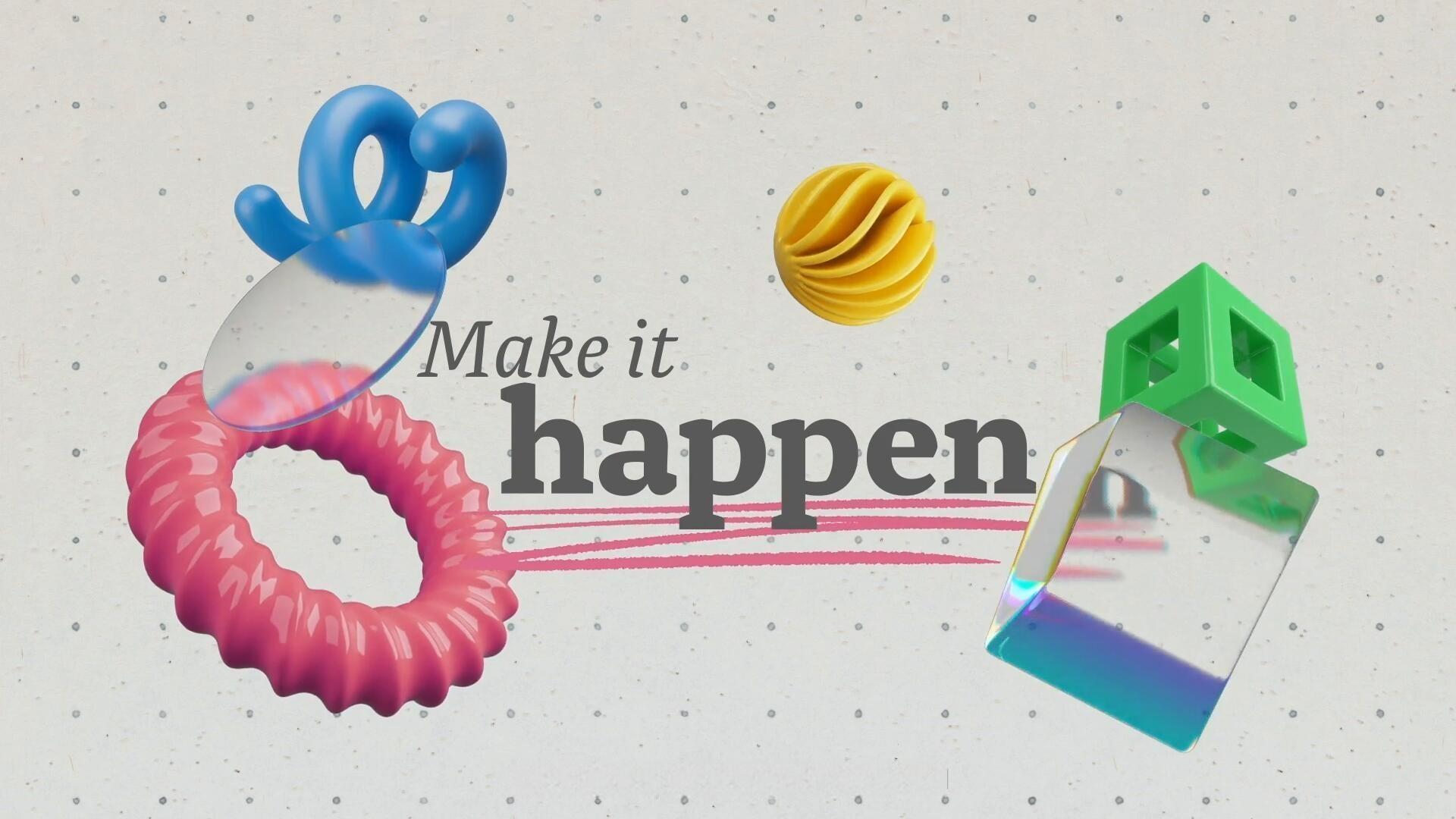 AE模板：趣味涂鸦艺术3D几何形状粗体文字标题排版动画（13580）