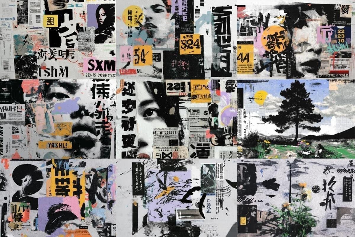 70个永恒日系风格都市现代拼贴艺术美学高分辨率背景PNG素材 70 Aesthetic Japanese Collage Backgrounds（13484）